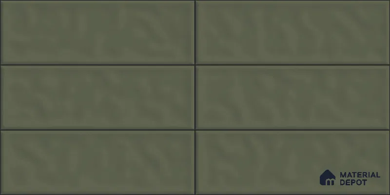 Subway Wall Tile TL 12968 J Stack Bond Olive 2 ft x 1 ft Ceramic Glossy Finish - 9 mm | Suitable For Living Room, Dining & Bathroom Walls