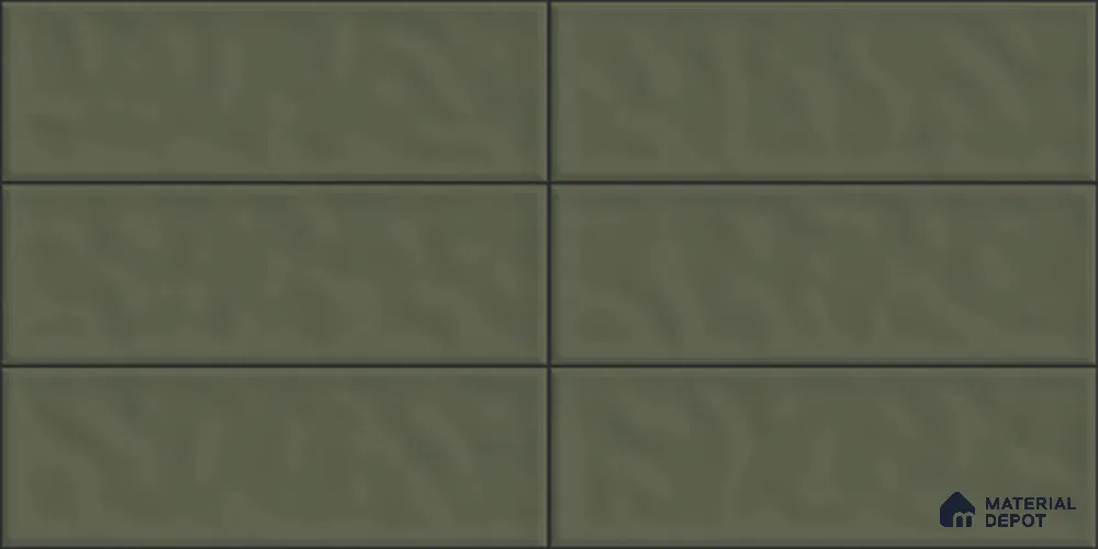 Subway Wall Tile TL 12968 J Stack Bond Olive 2 ft x 1 ft Ceramic Glossy Finish - 9 mm | Suitable For Living Room, Dining & Bathroom Walls