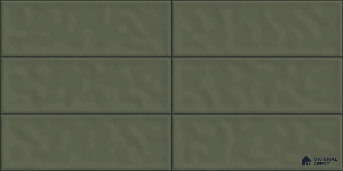 Subway Wall Tile TL 12968 J Stack Bond Olive 2 ft x 1 ft Ceramic Glossy Finish - 9 mm | Suitable For Living Room, Dining & Bathroom Walls