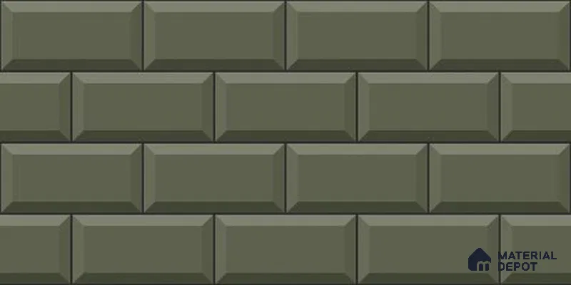 Brick Wall Tile TL 12968 I Classic Brick Olive 2 ft x 1 ft Ceramic Glossy Finish - 9 mm | Suitable For Living Room, Dining & Bathroom Walls