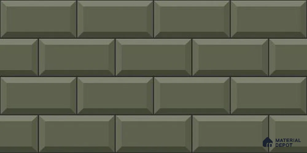 Brick Wall Tile TL 12968 I Classic Brick Olive 2 ft x 1 ft Ceramic Glossy Finish - 9 mm | Suitable For Living Room, Dining & Bathroom Walls
