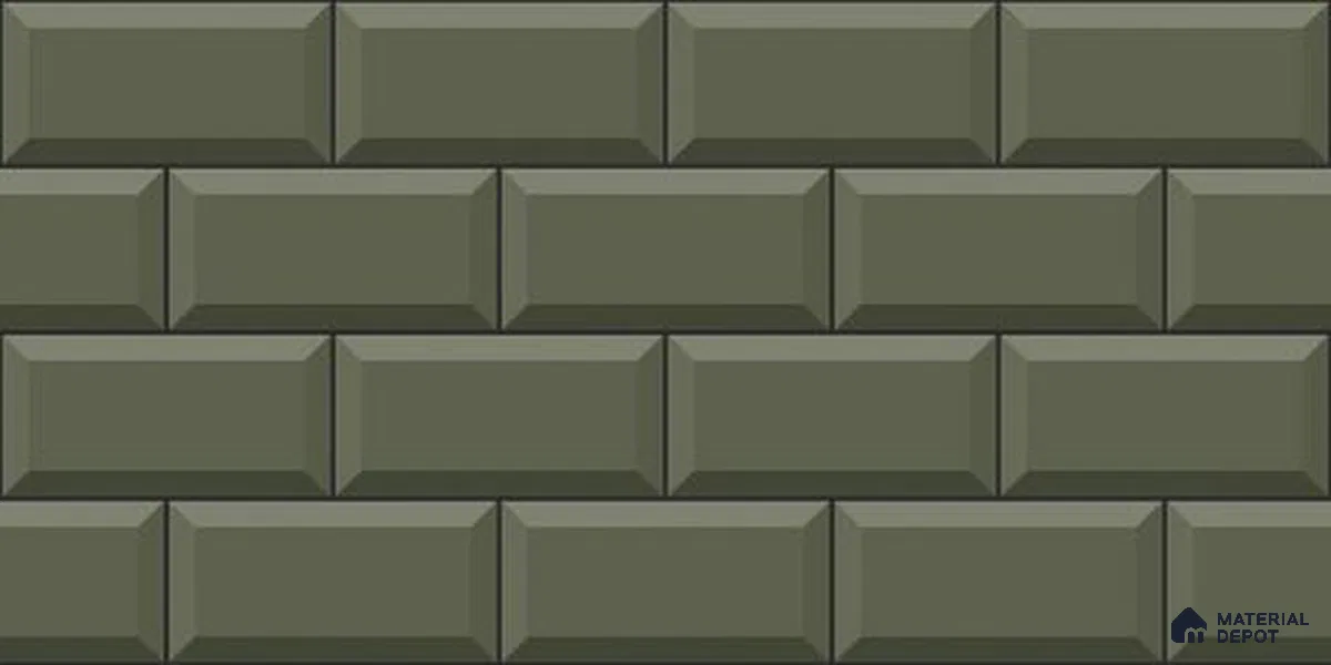 Brick Wall Tile TL 12968 I Classic Brick Olive 2 ft x 1 ft Ceramic Glossy Finish - 9 mm | Suitable For Living Room, Dining & Bathroom Walls