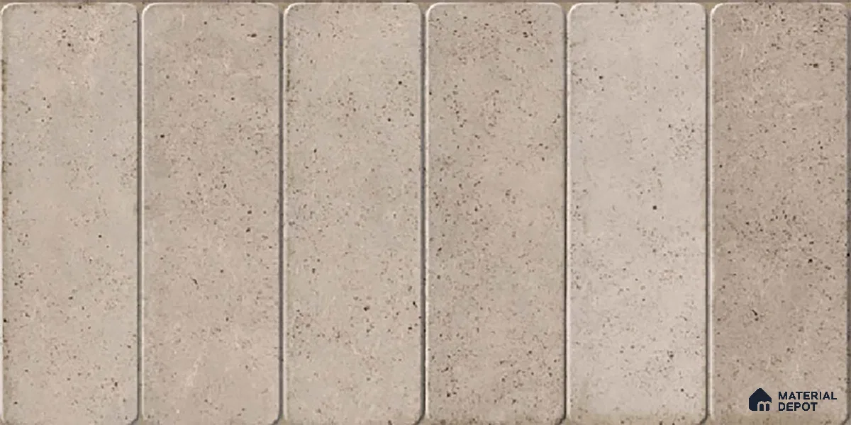 Beige Stone Wall Tile TL 07514  Dragface Crema 2 ft x 1 ft Ceramic Glossy Finish - 8 mm |  Suitable for Living Room, Bedroom, Bathroom