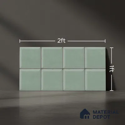 Faux Subway Wall Tile TL 07515 C  Plaid Deep Aqua 2 ft x 1 ft Ceramic Glossy Finish - 8 mm | Suitable for Bathroom, Kitchen backsplash | Please Expect a Slight Variation of Pattern (Sample)