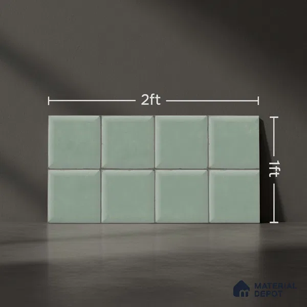 Faux Subway Wall Tile TL 07515 C  Plaid Deep Aqua 2 ft x 1 ft Ceramic Glossy Finish - 8 mm | Suitable for Bathroom, Kitchen backsplash | Please Expect a Slight Variation of Pattern (Sample)