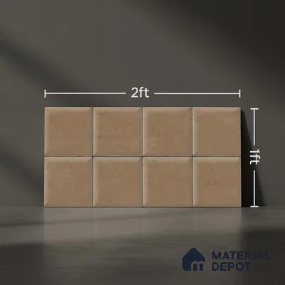Faux Subway Wall Tile TL 07515 E  Plaid Walnut 2 ft x 1 ft Ceramic Glossy Finish - 8 mm | Suitable for Bathroom, Kitchen backsplash | Please Expect a Slight Variation of Pattern