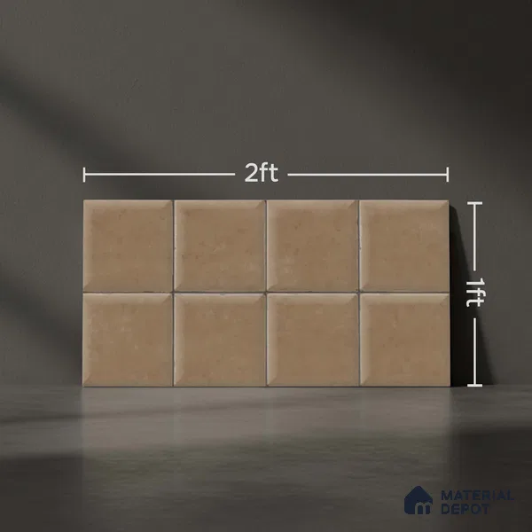 Faux Subway Wall Tile TL 07515 E  Plaid Walnut 2 ft x 1 ft Ceramic Glossy Finish - 8 mm | Suitable for Bathroom, Kitchen backsplash | Please Expect a Slight Variation of Pattern
