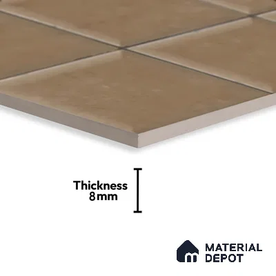 Faux Subway Wall Tile TL 07515 E  Plaid Walnut 2 ft x 1 ft Ceramic Glossy Finish - 8 mm | Suitable for Bathroom, Kitchen backsplash | Please Expect a Slight Variation of Pattern