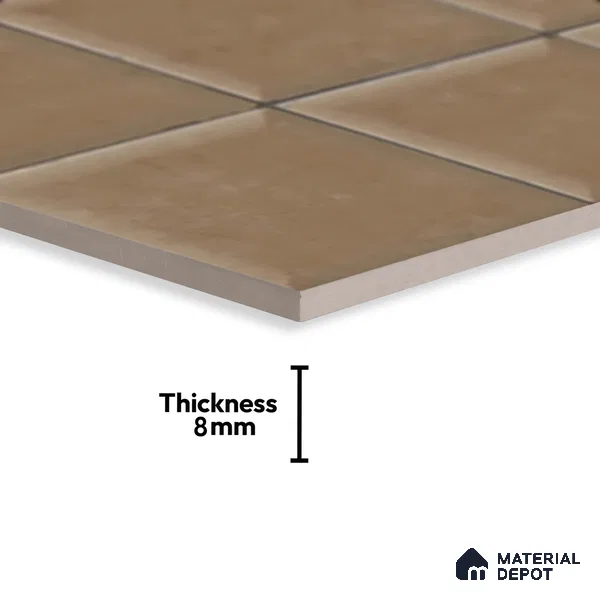 Faux Subway Wall Tile TL 07515 E  Plaid Walnut 2 ft x 1 ft Ceramic Glossy Finish - 8 mm | Suitable for Bathroom, Kitchen backsplash | Please Expect a Slight Variation of Pattern