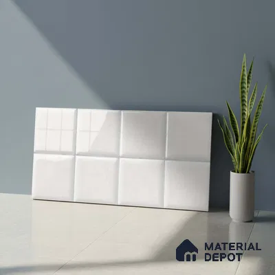 Faux Subway Wall Tile TL 07515  Plaid Biamco 2 ft x 1 ft Ceramic Glossy Finish - 8 mm | Suitable for Bathroom, Kitchen backsplash | Please Expect a Slight Variation of Pattern