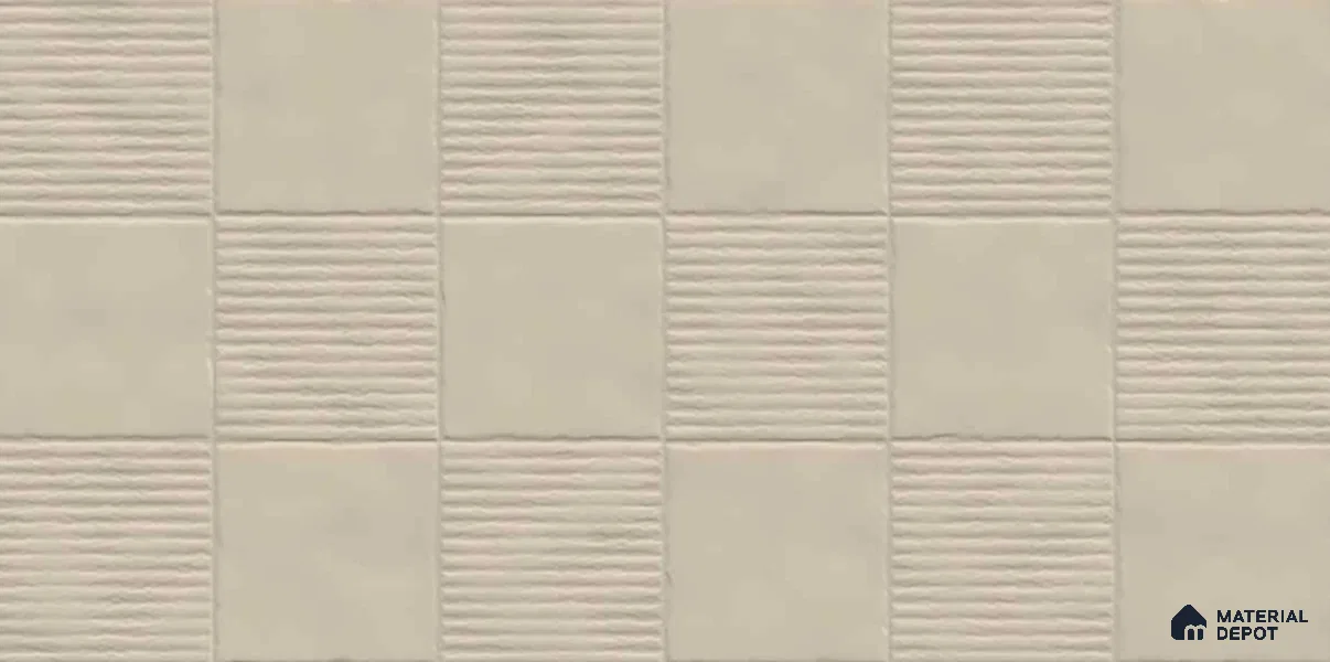 Punch Wall TL 12980 B Linea Square Collection Linea Square Crema 2 ft x 1 ft Ceramic Glossy Finish - 9 mm | Suitable For Kitchen, Bathroom Walls and Backsplashes