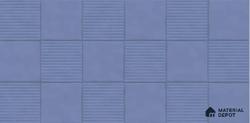 Punch Wall TL 12980 D Linea Square Collection Linea Square Blue 2 ft x 1 ft Ceramic Glossy Finish - 9 mm | Suitable For Kitchen, Bathroom Walls and Backsplashes