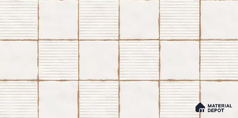 Punch Wall TL 12980 Linea Square Collection Linea Square Beige 2 ft x 1 ft Ceramic Glossy Finish - 9 mm | Suitable For Kitchen, Bathroom Walls and Backsplashes