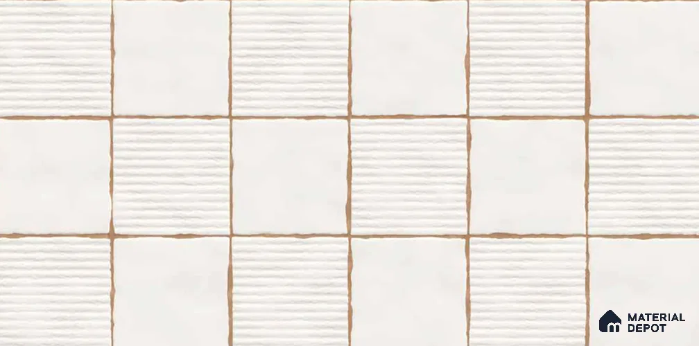 Punch Wall TL 12980 Linea Square Collection Linea Square Beige 2 ft x 1 ft Ceramic Glossy Finish - 9 mm | Suitable For Kitchen, Bathroom Walls and Backsplashes