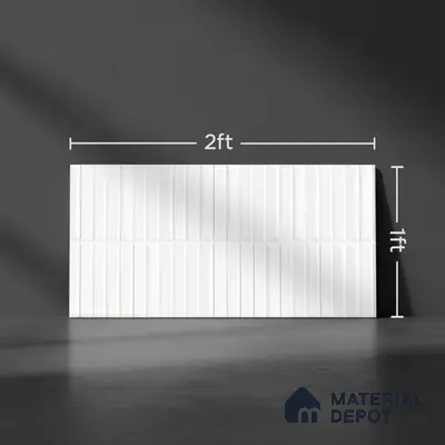 Subway Look Wall Tile TL 10559 Coventry Shinny White 2 ft x 1 ft Glossy Finish Ceramic Tile - 9 mm | Suitable for Kitchen, Bathroom & Dining Area | Please Expect a Slight Variation of Pattern