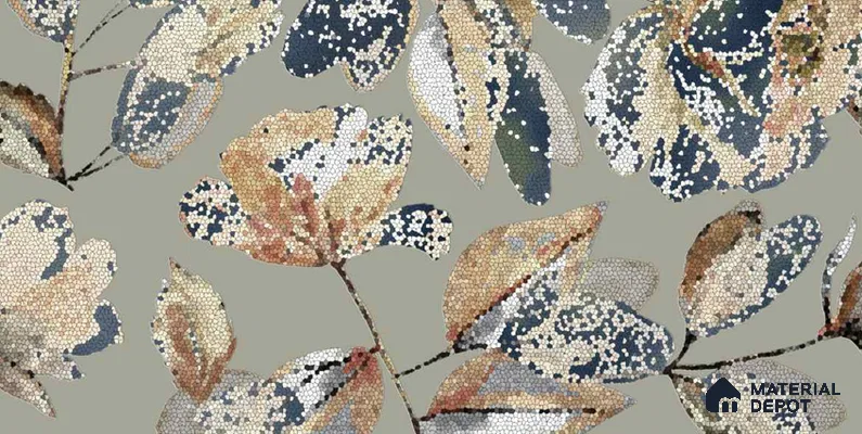Floral Wall TL 12976 B Mosaic Bloom Collection Mosaic Bloom Green HL 2 ft x 1 ft Ceramic Glossy Finish - 9 mm | Suitable For Kitchen, Bathroom Walls and Backsplashes