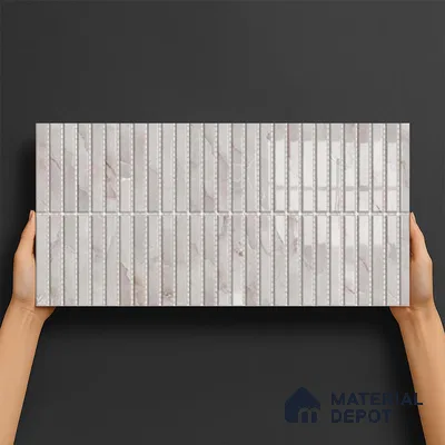 Faux Subway Kitkat Look Wall Tile TL 10532 B Ulrich Onyx HL 1 2 ft x 1 ft Glossy Finish Ceramic Tile - 9 mm | Suitable For Kitchen, Bathroom & Dining Area | Please Expect a Slight Variation of Pattern
