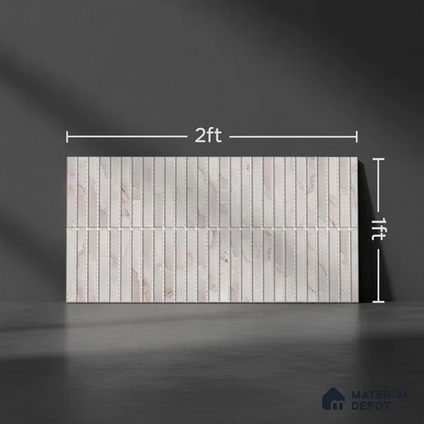 Faux Subway Kitkat Look Wall Tile TL 10532 B Ulrich Onyx HL 1 2 ft x 1 ft Glossy Finish Ceramic Tile - 9 mm | Suitable For Kitchen, Bathroom & Dining Area | Please Expect a Slight Variation of Pattern