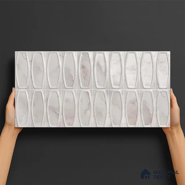 Faux Subway Look Wall Tile TL 10532 C Ulrich Onyx HL 2 2 ft x 1 ft Glossy Finish Ceramic Tile - 9 mm | Suitable for Kitchen, Bathroom & Dining Area | Please Expect a Slight Variation of Pattern