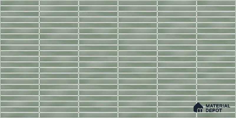 Faux Subway Wall Tile TL 12964 Brick Line Celadon 2 ft x 1 ft Ceramic Glossy Finish - 8 mm | Suitable For Kitchen, Bathroom Walls and Backsplashes| Please Expect a Slight Variation of Pattern