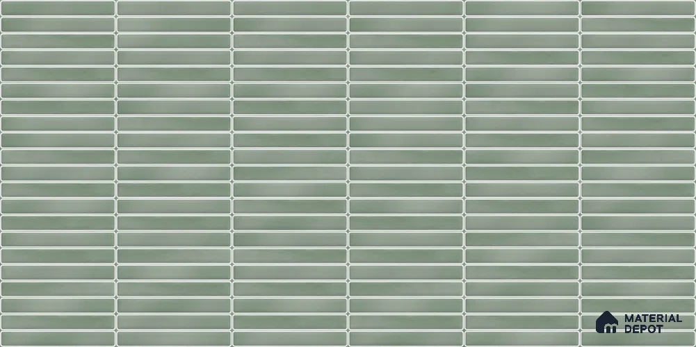 Faux Subway Wall Tile TL 12964 Brick Line Celadon 2 ft x 1 ft Ceramic Glossy Finish - 8 mm | Suitable For Kitchen, Bathroom Walls and Backsplashes| Please Expect a Slight Variation of Pattern