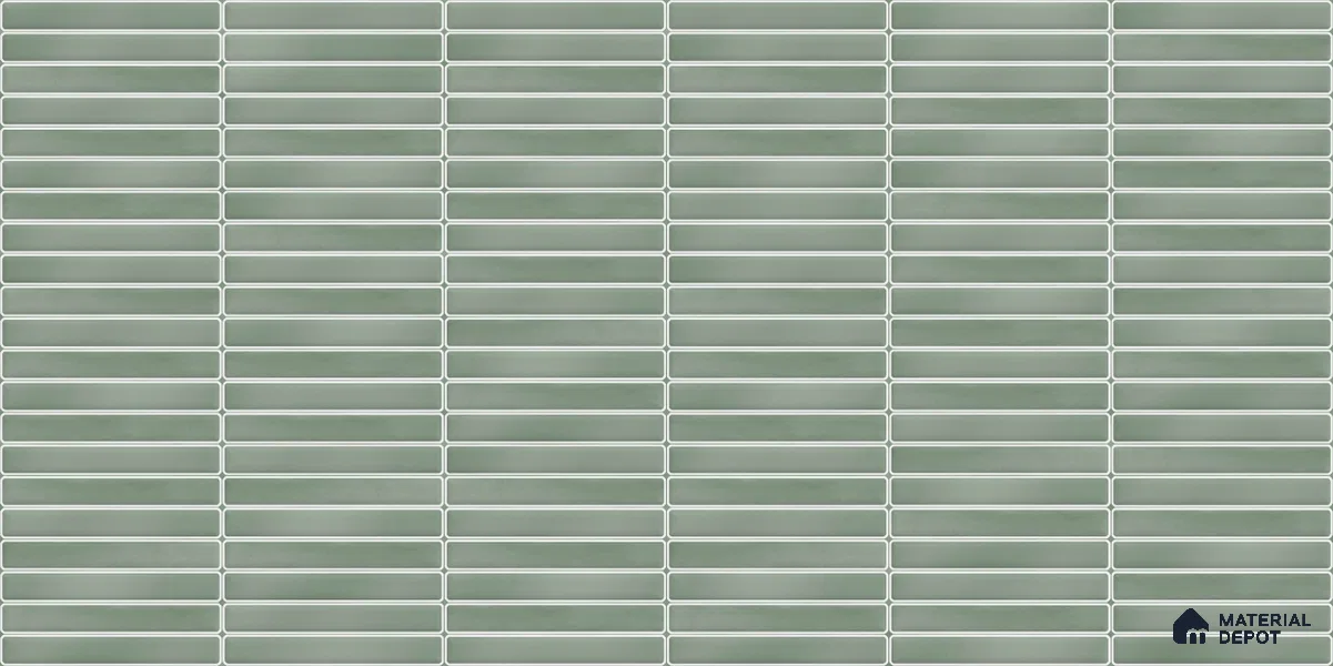 Faux Subway Wall Tile TL 12964 Brick Line Celadon 2 ft x 1 ft Ceramic Glossy Finish - 8 mm | Suitable For Kitchen, Bathroom Walls and Backsplashes| Please Expect a Slight Variation of Pattern