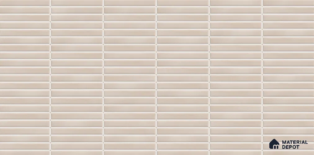 Faux Subway Wall Tile TL 12964 F Brick Line Beige 2 ft x 1 ft Ceramic Glossy Finish - 8 mm | Suitable For Kitchen, Bathroom Walls and Backsplashes| Please Expect a Slight Variation of Pattern