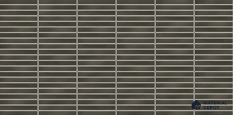Faux Subway Wall Tile TL 12964 E Brick Line Nero 2 ft x 1 ft Ceramic Glossy Finish - 8 mm | Suitable For Kitchen, Bathroom Walls and Backsplashes| Please Expect a Slight Variation of Pattern
