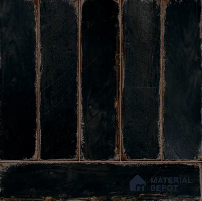 Digital Highlighter Wall Tile TL 12967 B Corridor Black Wood D 1 ft x 1 ft Ceramic Glossy Finish - 9 mm | Suitable For Living Room, Dining & Bathroom Walls