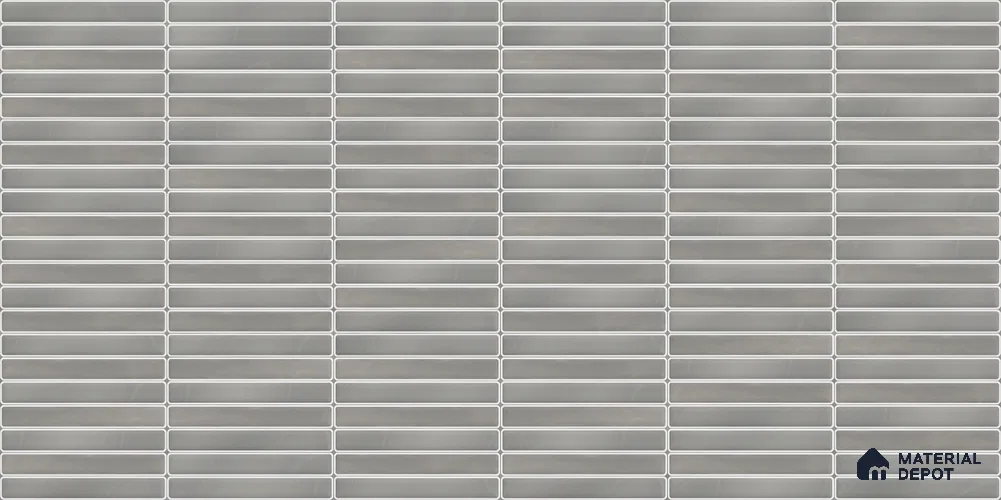 Faux Subway Wall Tile TL 12964 B Brick Line Silver 2 ft x 1 ft Ceramic Glossy Finish - 8 mm | Suitable For Kitchen, Bathroom Walls and Backsplashes| Please Expect a Slight Variation of Pattern