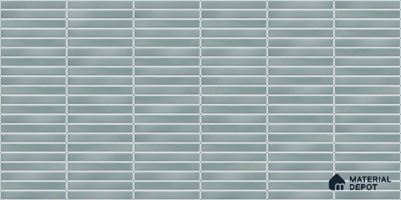 Faux Subway Wall Tile TL 12964 D Brick Line Mist 2 ft x 1 ft Ceramic Glossy Finish - 8 mm | Suitable For Kitchen, Bathroom Walls and Backsplashes| Please Expect a Slight Variation of Pattern