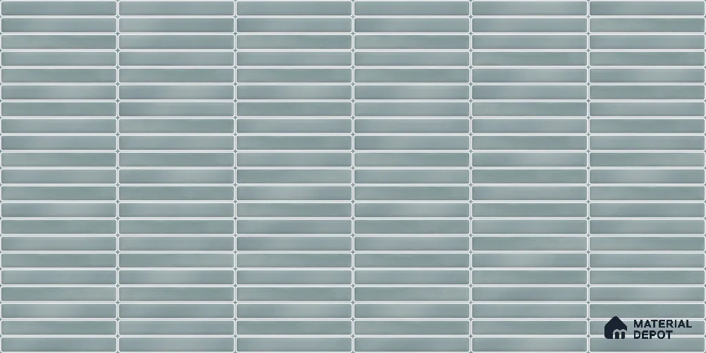 Faux Subway Wall Tile TL 12964 D Brick Line Mist 2 ft x 1 ft Ceramic Glossy Finish - 8 mm | Suitable For Kitchen, Bathroom Walls and Backsplashes| Please Expect a Slight Variation of Pattern