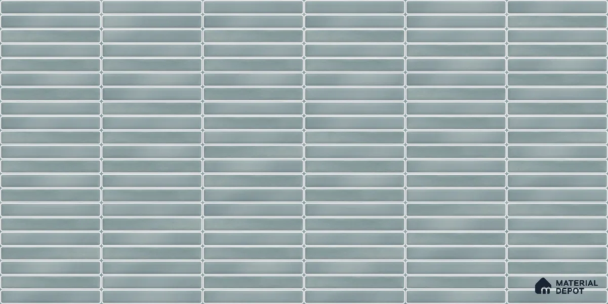 Faux Subway Wall Tile TL 12964 D Brick Line Mist 2 ft x 1 ft Ceramic Glossy Finish - 8 mm | Suitable For Kitchen, Bathroom Walls and Backsplashes| Please Expect a Slight Variation of Pattern