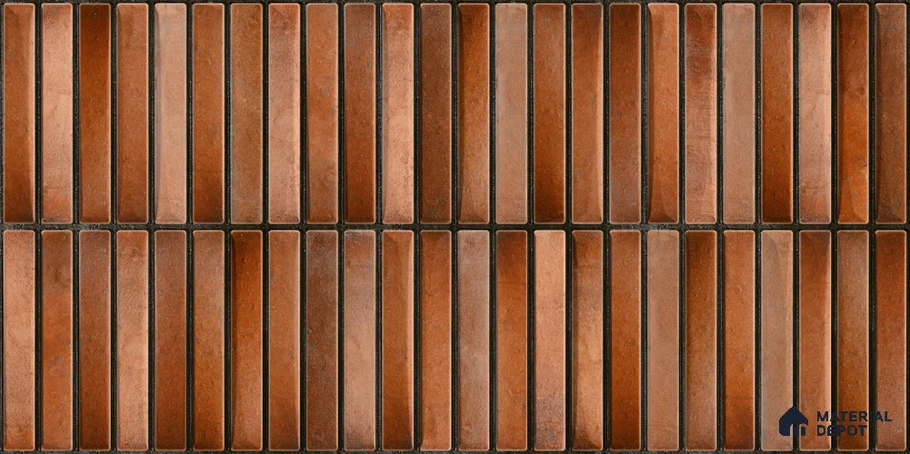 Faux Subway Wall Tile TL 05376 AL Amoretta Flame 2 ft x 1 ft Ceramic Glossy Finish - 8 mm | Suitable For Kitchen, Bathroom Walls and Backsplashes| Please Expect a Slight Variation of Pattern
