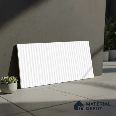 Faux Subway Wall Tile TL 10557 Quimper Shiny White 2 ft x 1 ft Glossy Finish Ceramic Tile - 9 mm | Suitable for Kitchen, Bathroom & Dining Area | Please Expect a Slight Variation of Pattern