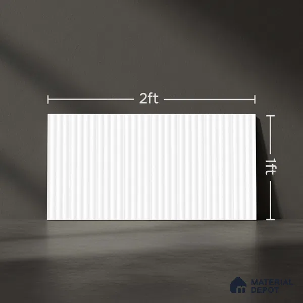 Faux Subway Wall Tile TL 10557 Quimper Shiny White 2 ft x 1 ft Glossy Finish Ceramic Tile - 9 mm | Suitable for Kitchen, Bathroom & Dining Area | Please Expect a Slight Variation of Pattern
