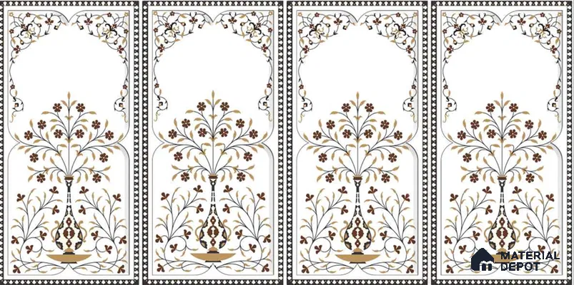 Highlighter Wall TL 12978 Mosaic Bloom Collection Mosaic Bloom White HL 2 ft x 1 ft Ceramic Glossy Finish - 9 mm | Suitable For Kitchen, Bathroom Walls and Backsplashes
