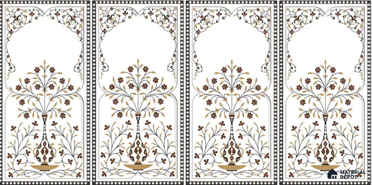 Highlighter Wall TL 12978 Mosaic Bloom Collection Mosaic Bloom White HL 2 ft x 1 ft Ceramic Glossy Finish - 9 mm | Suitable For Kitchen, Bathroom Walls and Backsplashes