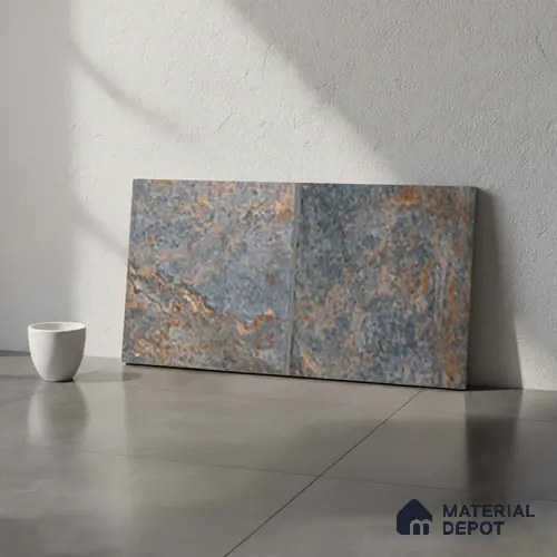 Stone Look Floor Tile TL 10431 B Slate Stone Azure-C 2 ft x 1 ft Matte Finish Vitrified Tile - 12 mm | Suitable For living Room, Bedroom, Bathroom