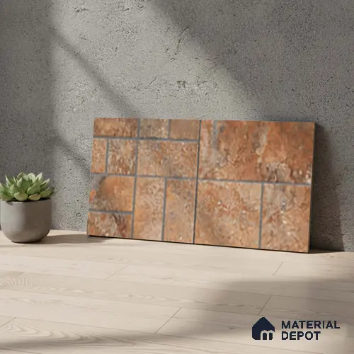 Stone Look Floor Tile TL 10380 B Aspire Brown 2 ft x 1 ft Matte Finish Vitrified Tile - 12 mm | Suitable For living Room, Bedroom, Bathroom