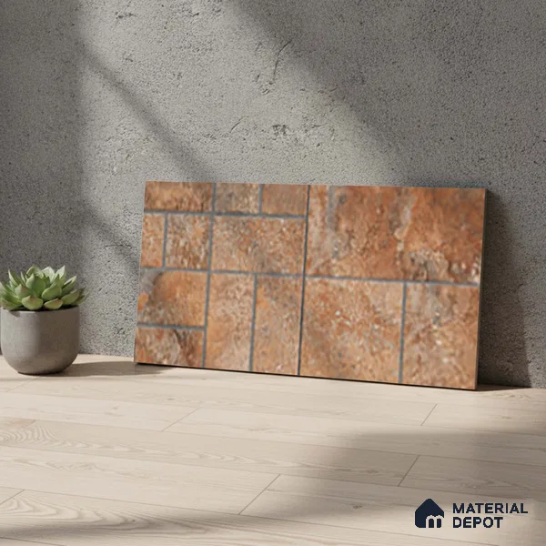 Stone Look Floor Tile TL 10380 B Aspire Brown 2 ft x 1 ft Matte Finish Vitrified Tile - 12 mm | Suitable For living Room, Bedroom, Bathroom