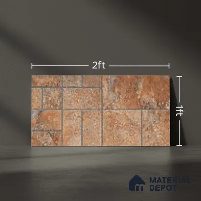 Stone Look Floor Tile TL 10380 B Aspire Brown 2 ft x 1 ft Matte Finish Vitrified Tile - 12 mm | Suitable For living Room, Bedroom, Bathroom