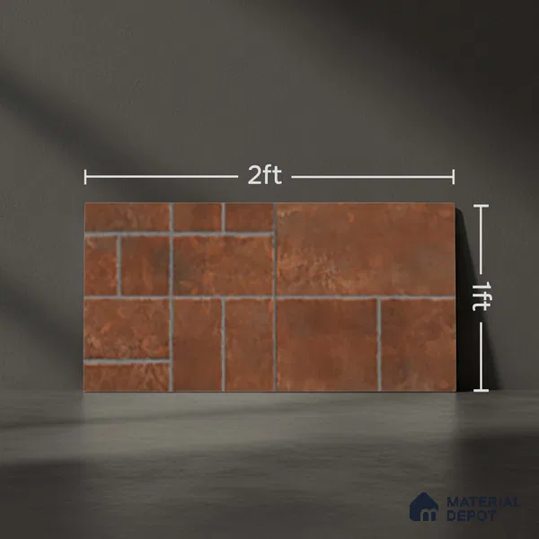 Stone Look Floor Tile TL 10380 C Aspire Cotto 2 ft x 1 ft Matte Finish Vitrified Tile - 12 mm | Suitable For living Room, Bedroom, Bathroom