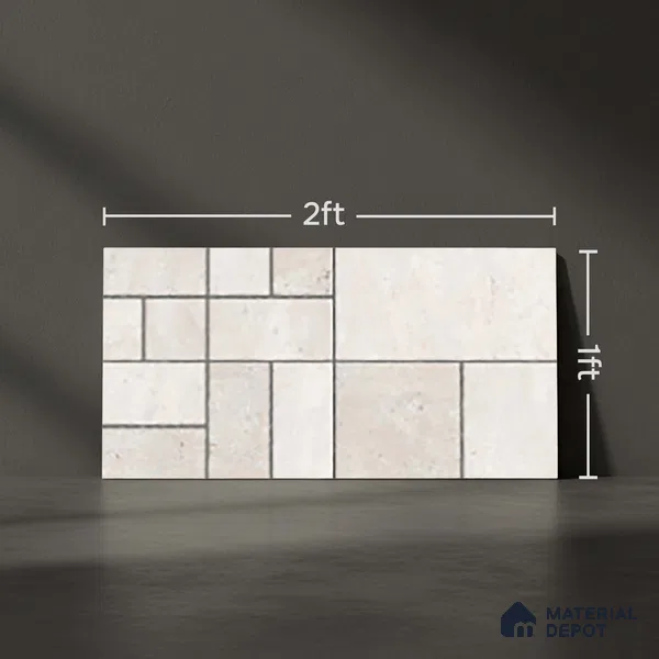 Stone Look Floor Tile TL 10380 D Aspire Crema 2 ft x 1 ft Matte Finish Vitrified Tile - 12 mm | Suitable For living Room, Bedroom, Bathroom