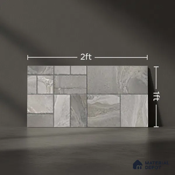 Stone Look Floor Tile TL 10380 F Aspire Grist 2 ft x 1 ft Matte Finish Vitrified Tile - 12 mm | Suitable For living Room, Bedroom, Bathroom