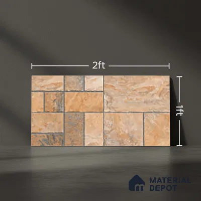 Stone Look Floor Tile TL 10380 G Aspire Natural 2 ft x 1 ft Matte Finish Vitrified Tile - 12 mm | Suitable For living Room, Bedroom, Bathroom