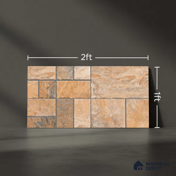 Stone Look Floor Tile TL 10380 G Aspire Natural 2 ft x 1 ft Matte Finish Vitrified Tile - 12 mm | Suitable For living Room, Bedroom, Bathroom