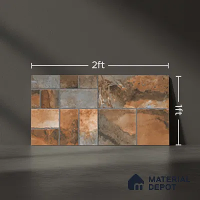 Stone Look Floor Tile TL 10380 H Aspire Rust 2 ft x 1 ft Matte Finish Vitrified Tile - 12 mm | Suitable For living Room, Bedroom, Bathroom