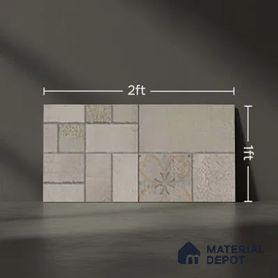 Stone Look Floor Tile TL 10380 I Aspire Tan 2 ft x 1 ft Matte Finish Vitrified Tile - 12 mm | Suitable For living Room, Bedroom, Bathroom