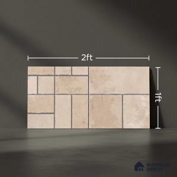 Stone Look Floor Tile TL 10380 J Aspire Wheat 2 ft x 1 ft Matte Finish Vitrified Tile - 12 mm | Suitable For living Room, Bedroom, Bathroom